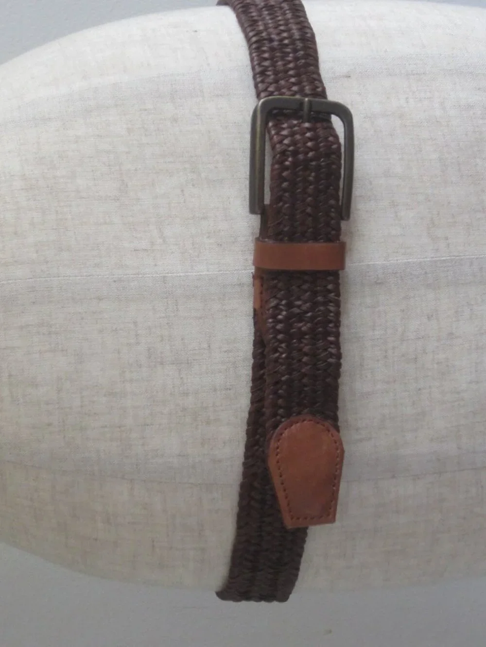 Mens Leather Braided Belt Size M